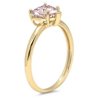 1CT srce rezano ružičaste simulirane dijamant 14k žute zlatne obljetnice za angažovanje prstena veličine