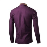 Košulje za muškarce Odricanje s dugim rukavima izrez za izrez TOP bluza košulja čišćenja ljubičasta