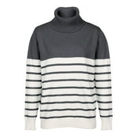 Riforla Ženski džemper-kaputi proljeće jesen zip okreću navratnik dugih rukava čvrsto pulover labav