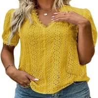 Niuer Women Modna majica čvrste boje Dame Bohemian Pulover Plain Loungewear V izrez vrećica