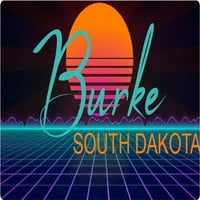 Burke South Dakota Frižider Magnet Retro Neon Dizajn