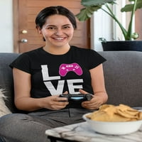 GAMER Girl Majica Pokloni Love Gaming Poklon za video gamer ženska majica x-velika crna