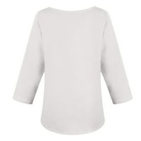 Kakina s bluze za žene, ženski tisak labavo jesenski majica dugih rukava, XL, XL