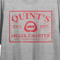 JAWS Quint's Charter ženske Heather Grey BF Crop Tee-XL