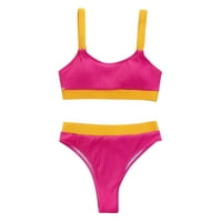 Zrbywb Elegantna solidna ženska kupaći kostim Žene Split traka Blok bikini dvodijelni kupaći kostim
