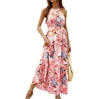 Ljetne haljine za žene Trendy Boho cvjetni print pokrov posada bez rukava bez rukava mini rezervoar