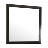 u. In. Classic Square Wood Framred ogledalo - crna
