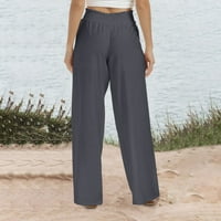 Voncos casual pantalone za žene na prodaju - labavi fit široki nog visokih struka Trčeve tamne lagane pantalone