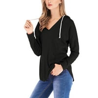 Ženska modna casual pulover pulover pulover dugih rukava V-izrez Top Hot6SL44866190