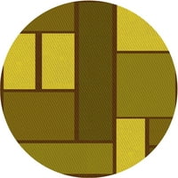 Ahgly Company u zatvorenom okruglom uzorkovima tamne brončane smeđe prostirke, 8 'krug