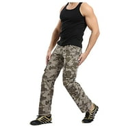 Oalirro Cargo Hlače za muškarce Muškarci Muškarci Multi-džepni gumb Zipper Tergo hlače Kamuflažne Sportske