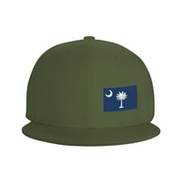 Douzhe Flat Wirm CAP Snapback Hat, Južna Karolina Državna zastava Palm Trees Printova Podesiva bejzbol
