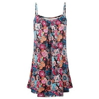 Haylyrey haljina za ženske plažne špagetske remenice Sundress cvjetni mini haljina bez rukava na više
