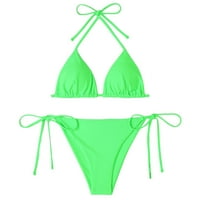 Nova zelena bomba bez čelika Podrška modni čipkani up podijeljeni ledeni kupaći kostim teen kupaćim