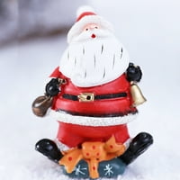 Ornament zanat stilski lijepa smola Santa Claus sa ornamentom za knjige za božićnu dekoru crne smole