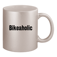 Bikehoholic - 11oz keramička srebrna šolja za kafu