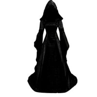 Renesand-ova srednjovjekovna haljina za žene up up up up up kaista gotička haljina s dugim rukavima,