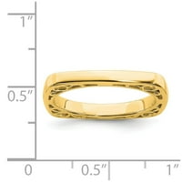 Sterling Silver Spacking izrazi polirani pozlaćeni princeze kvadratni prsten veličine: 5; za odrasle