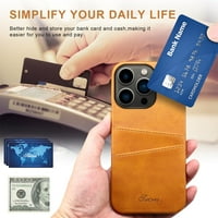 Elepower za iPhone Pro 6,7 lagana futrola, PU kožna novčanica sa karticom u utoru Anti-prsteprint Teška