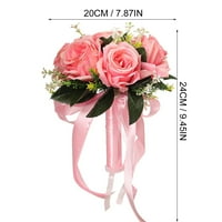 Valentinovo romantični vjenčani buket svilene ruže Bridal vjenčani ručni buket djeveruše držeći umjetno