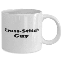 Funny Cross-Stitch Guy šolja za kafu - Cross-Stitch Cup kafe - 11oz bijeli