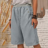 Loose hlače za žene Ljeto casual labav gumb džepna daisy ispis hlače široke noge pantalone