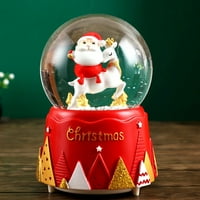 Gwong Music Snight Globe Rotirajuće dizajn Lijepi užareni zanata Slina Santa Claus Christy Tree Snjegovina