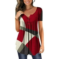 Ženski Vrući blok u boji za patchwork s nekoliko majica s kratkim rukavima TOP S-5XL