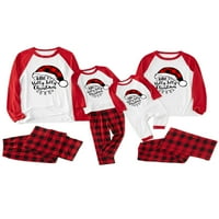 Glonme vrhovi i hlače koje odgovaraju obiteljskim pidžamama Set mammy tata Child Check Print Božićna