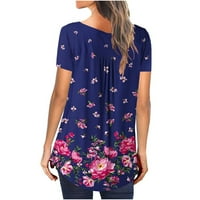 Ženska majica Tees Majica s kratkim rukavima Okrugli vrat Majica Floral Print Majica Tops Bluuse Poklon