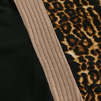 CODUOP TODDLER Dječje djevojke Dukseri Leopard rebrasti patchwork dukseri dugih rukava Ležerne prilike