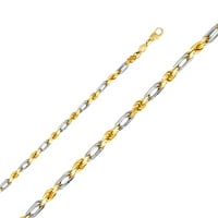 Jewels 14k bijela i žuta zlatna dva tonska ogrlica lanca mokraćeg uže s kopčom za kandžu jastoga