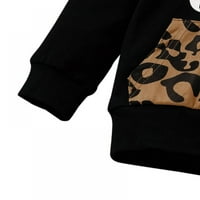 Orchip Baby Girl Pisma Leopard dugih rukava dugih rukava pantnica sa hlačem sa trakom za glavom Spring