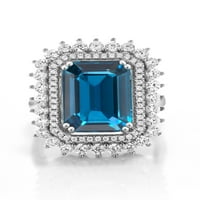 Gem Stone King Sterling Silver London Blue Topaz prsten za žene