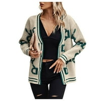 GDFUN dame zimske modne čipke V izrez dugih rukava ženska jakna s dugim rukavima - zip up hoodie zip