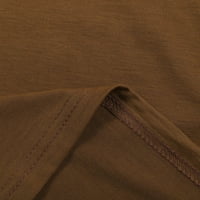 Haxmnou Mens Proljetni izrez Basic Plain topla majica s dugim rukavima Bluza pulover vrhove kafe xl