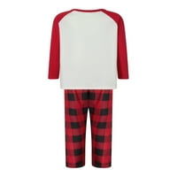 Jaweiwi Božićna porodica Podudaranje pidžama Set Elk Print dugih rukava Torbi za majicu i elastične