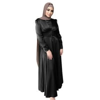 LisingTool odjeća za žene Ženska povremena puna haljina Lanterna rukava Abaya Arapska kaftna haljina
