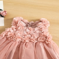 Toddler Baby Girls Princess party haljina 3D cvijeća latica visoka struka Kuglična haljina Tulle Elegantne