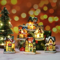 Gwong Xmas ukras robusna LED smola osvjetljava DIY božićnu lutku figuricu za spavaću sobu