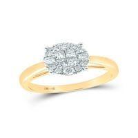 Čvrsta 14K žuta zlatna princeza rez dijamant Bridal Wedding Angažman prsten za prsten. - Veličina 8.5