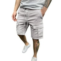 Muške sportske kratke hlače Čvrste pantalone u boji Teretni džep Slim nacrtavanje Ljetne kratke hlače