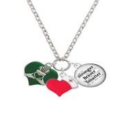 Delight nakit Silvertone Veliki 2-D Claddagh na zelenom srcu - Red Heart medicinska sestra jakih Zoe