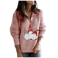 Cuoff ženski modni džemperi za žene plus veličine labave topli svečani božićni tisak dugim rukavima