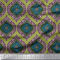 Soimoi Blue Rayon Crepe tkanina Bešavna damaska ​​ispis Šivenje šiva za šivanje tkanine