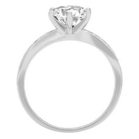 1. CT okrugli rezan originalni kultivirani dijamant VS1-VS J-K 14K bijelo zlato obećavaju vjenčani izveštaj
