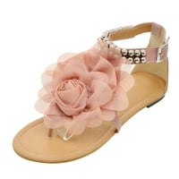 Asdoklhq sandale za zazor žene ispod 10 dolara, ljetne žene ravne žive sandale za cipele sa cvijećem