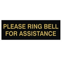 Zvono zvona za potpis za pomoć - crno zlato - veliko