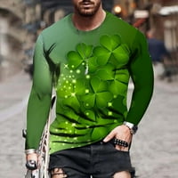 Zodggu Save Big St. Patrick's Day Grafic Daliy T Majice za muškarce Ljetni trendy bluza s dugim rukavima,