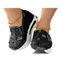 TENMI Žene Canvas Loafer Mesh Ležerne prilike cipele Platformama za rezanje - Natikalice za cipele na